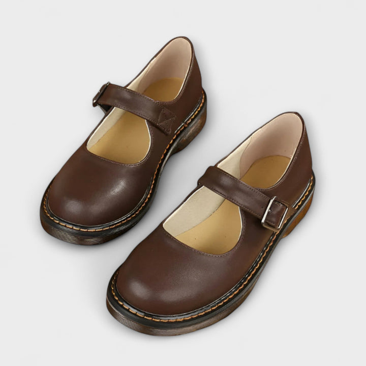 Chaussures Mary Jane vintage pour femmes – Chaussures en cuir classiques avec sangle et semelle confortable