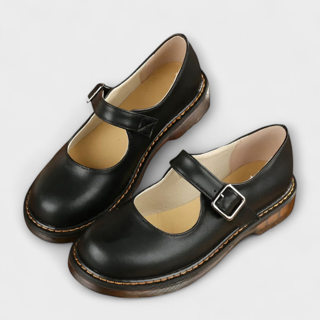 Chaussures Mary Jane vintage pour femmes – Chaussures en cuir classiques avec sangle et semelle confortable