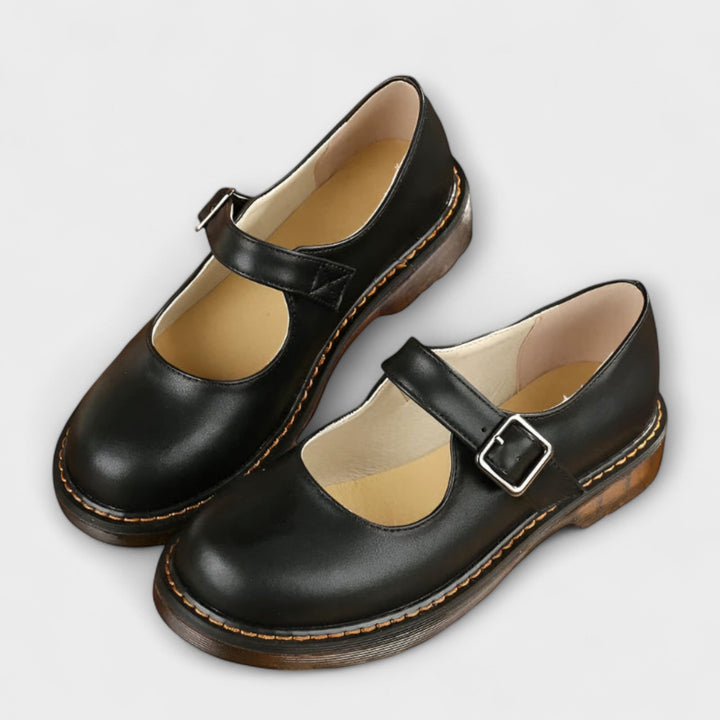 Chaussures Mary Jane vintage pour femmes – Chaussures en cuir classiques avec sangle et semelle confortable