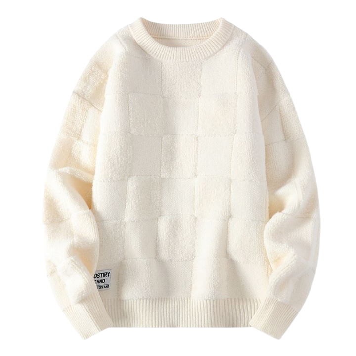 Pull Unique à Motif à Carreaux