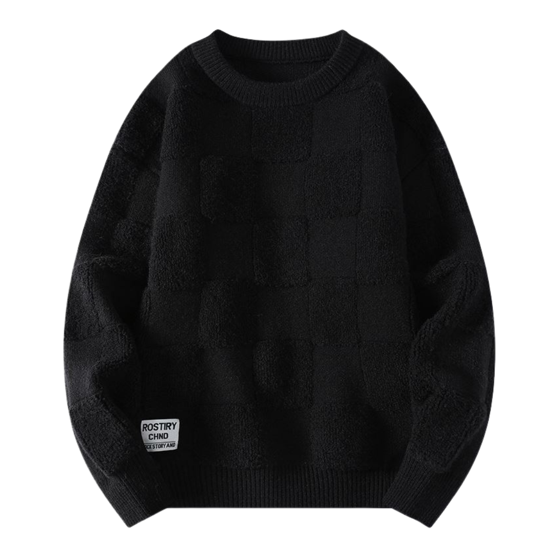 Pull Unique à Motif à Carreaux