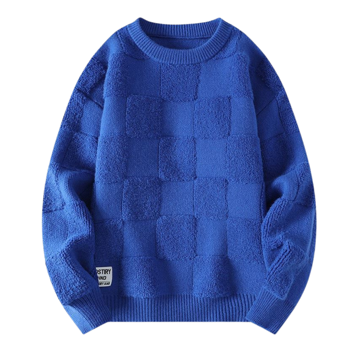 Pull Unique à Motif à Carreaux