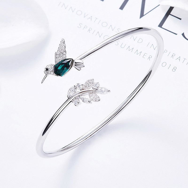 Bague réglable Colibri avec diamant synthétique