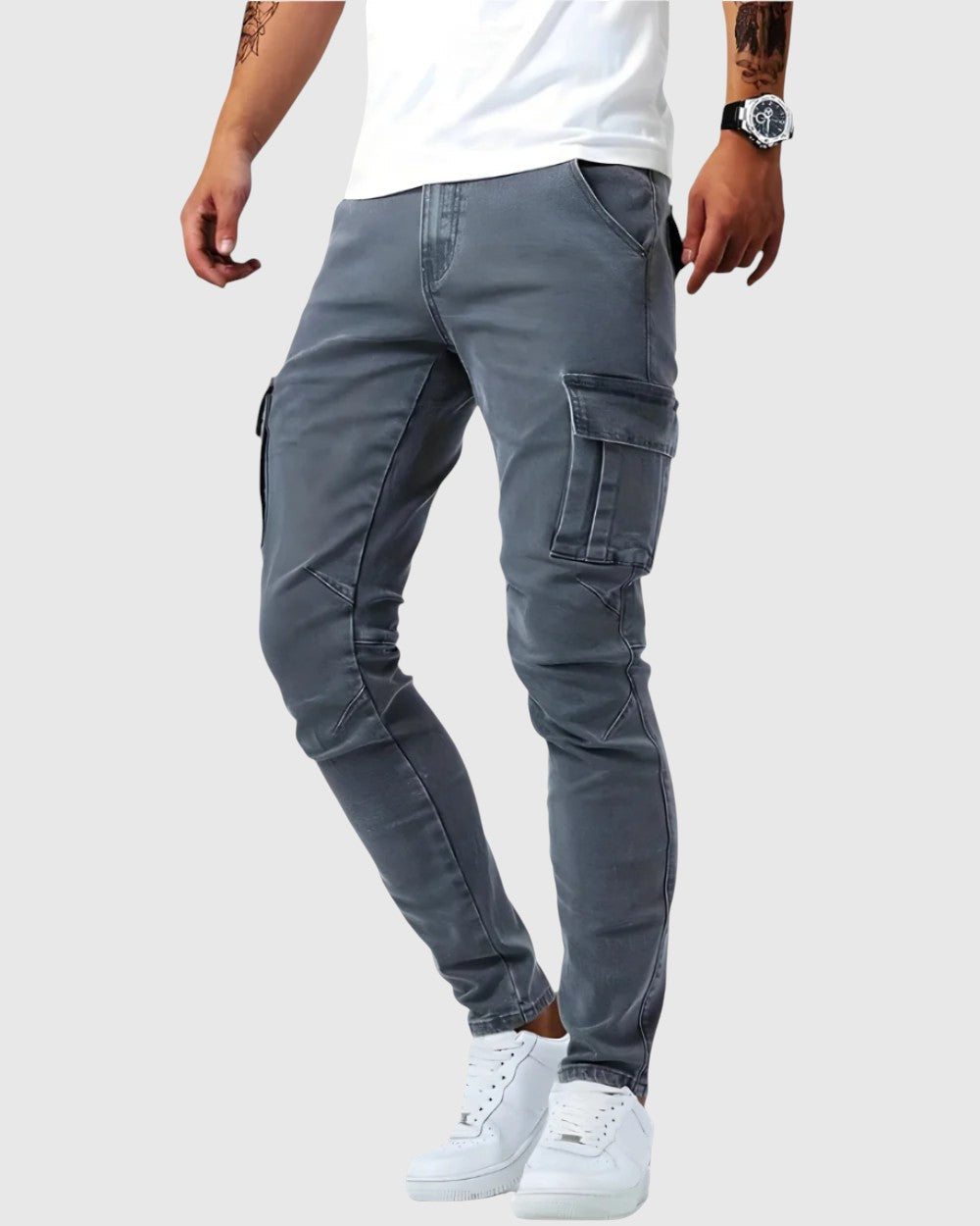 Marino – Pantalons cargo avec stretch
