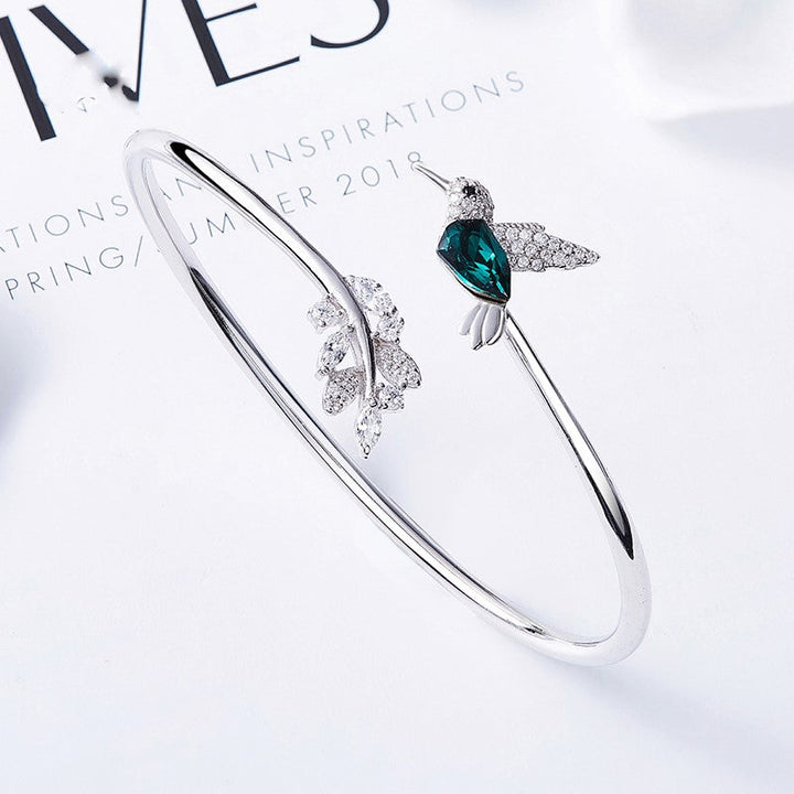 Bague réglable Colibri avec diamant synthétique