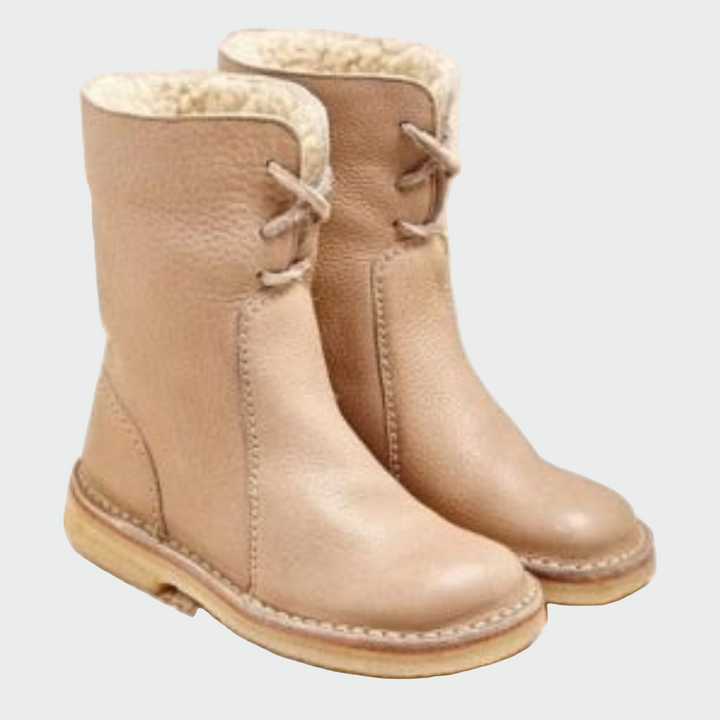 Bottes en cuir imperméables avec doublure en laine