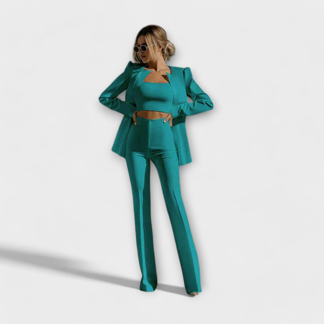 Selina - Ensemble 3 pièces stylé (Veste, Top, Pantalon)