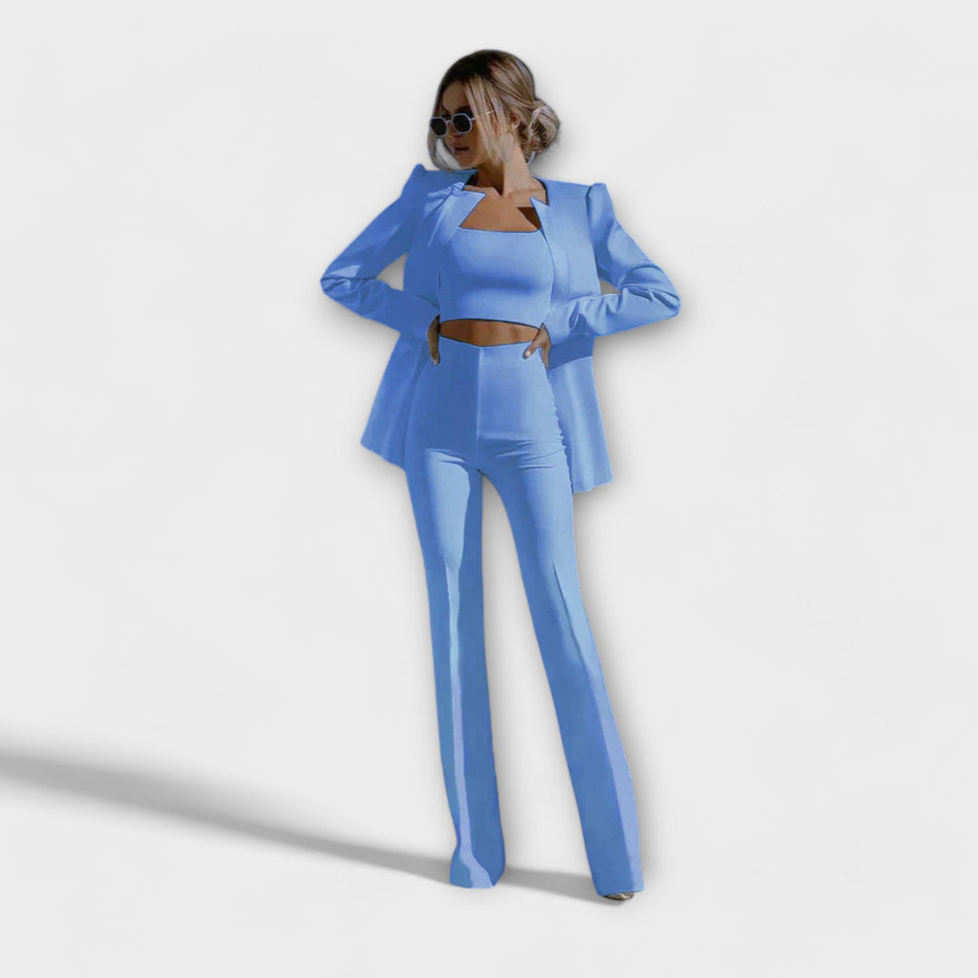 Selina - Ensemble 3 pièces stylé (Veste, Top, Pantalon)