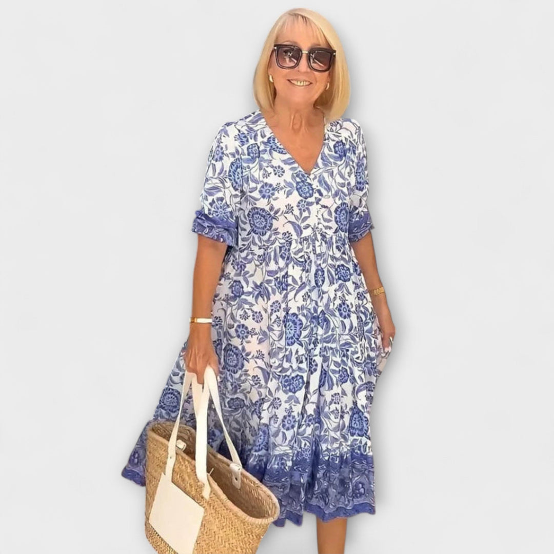 Caitlin - Robe fleurie élégante avec un design aérien