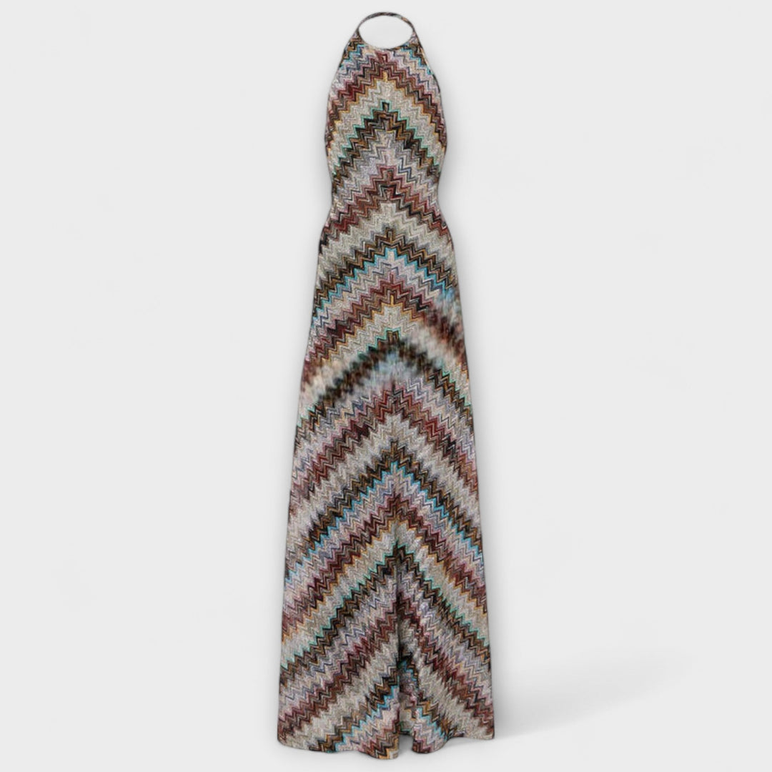 Reese - Robe tricotée Jodie avec motif chevrons colorés
