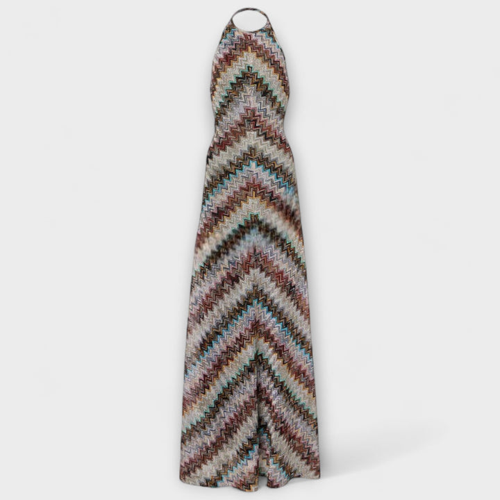 Reese - Robe tricotée Jodie avec motif chevrons colorés