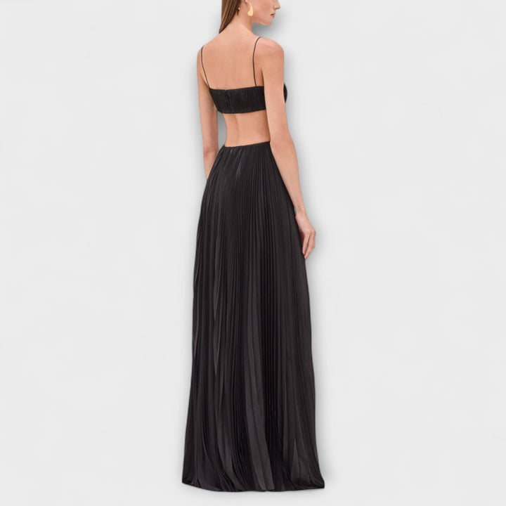 Mireille - Robe Maxi Élégante avec Plis et Découpes