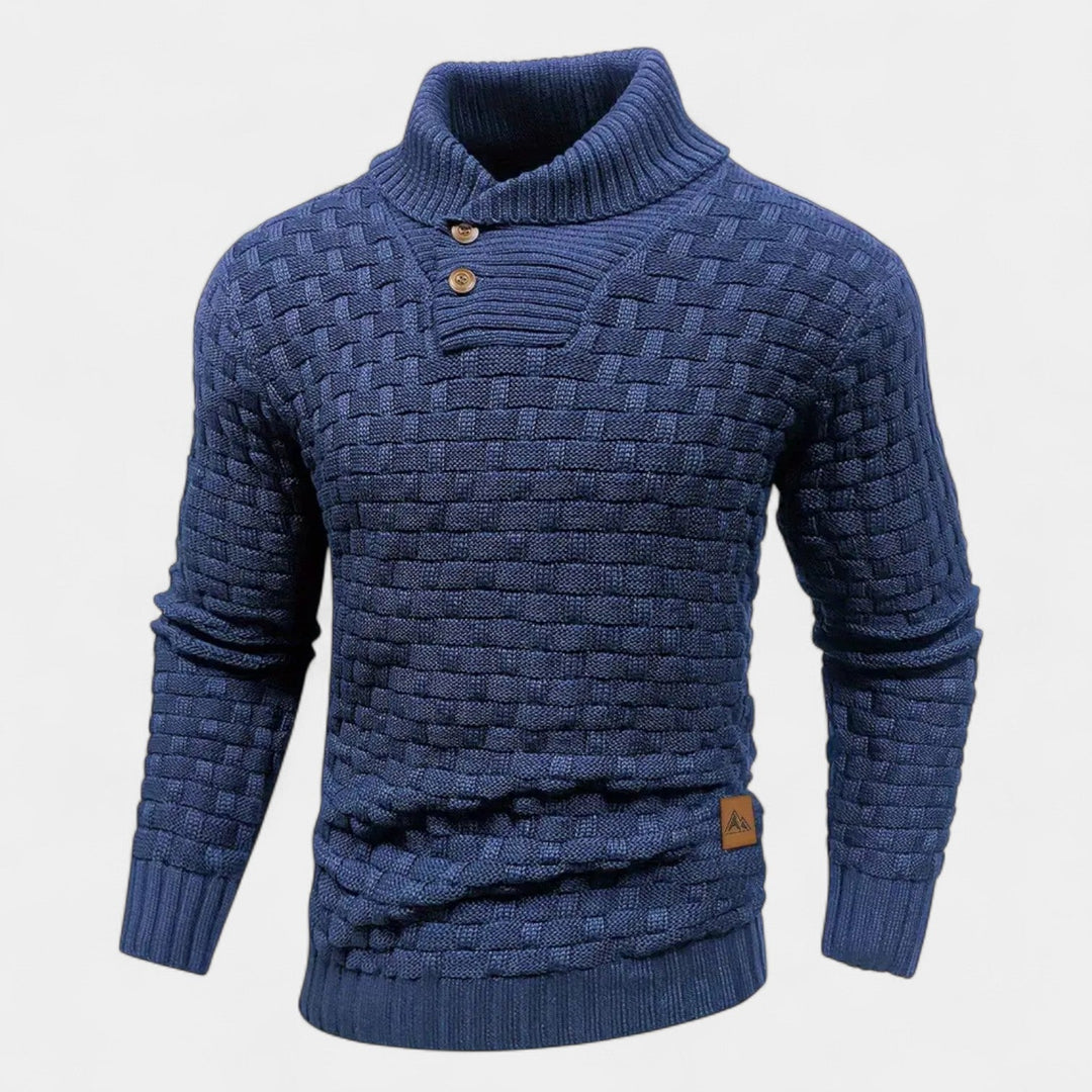 Elías – Pull stylé avec col roulé et boutons
