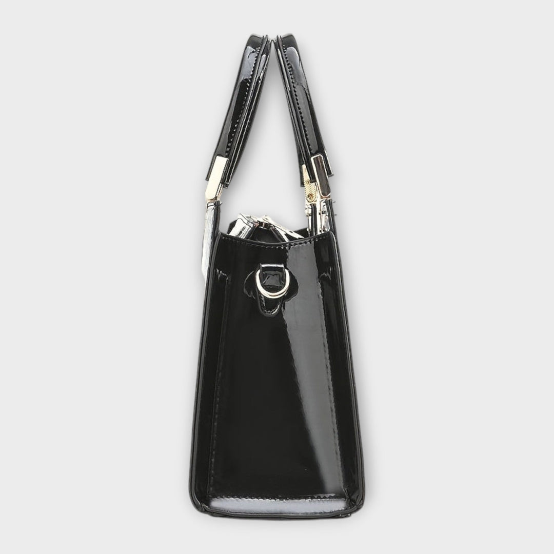 Cécile. - Sac à main brillant avec motif crocodile