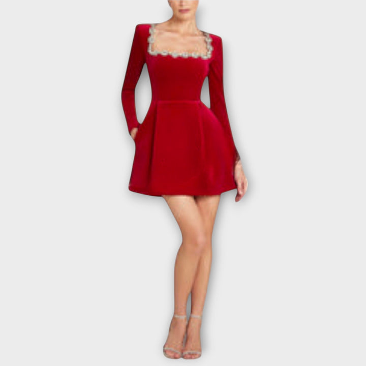 Wren - Robe mini en velours avec ornements