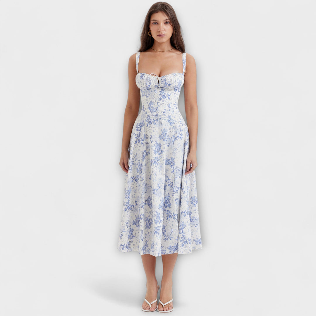 Zipporas - Robe ajustée avec un imprimé floral moderne de printemps