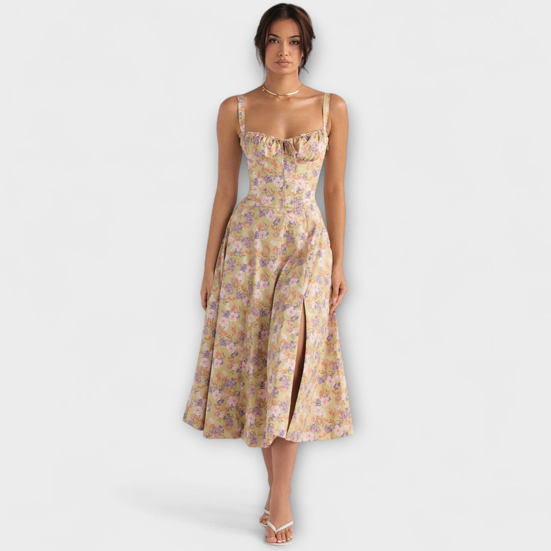 Zipporas - Robe ajustée avec un imprimé floral moderne de printemps