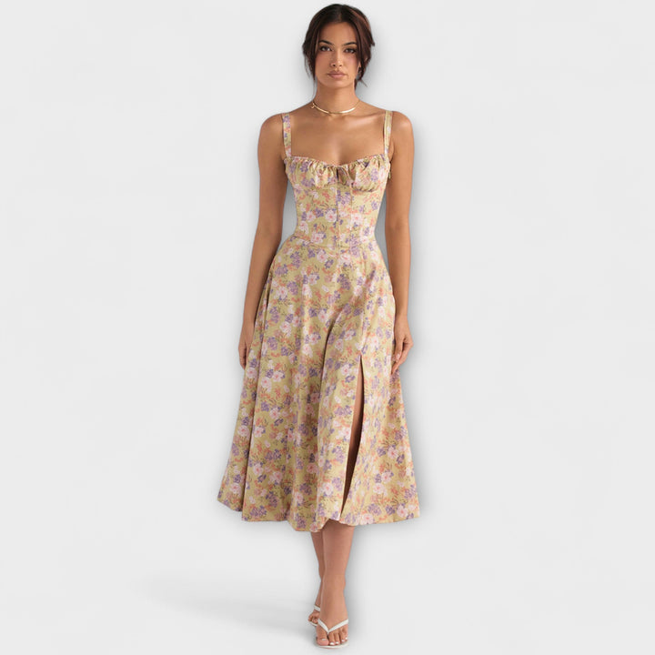 Zipporas - Robe ajustée avec un imprimé floral moderne de printemps