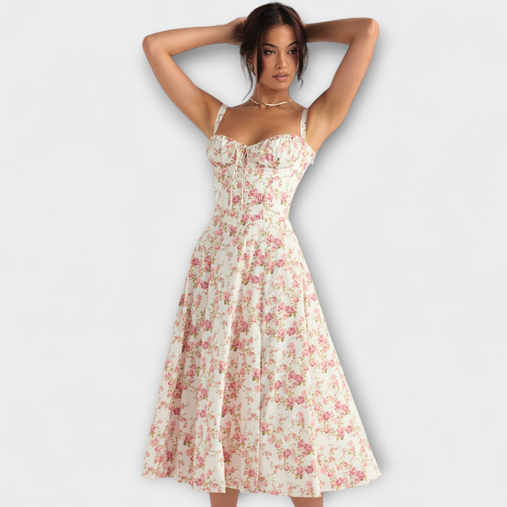 Zipporas - Robe ajustée avec un imprimé floral moderne de printemps