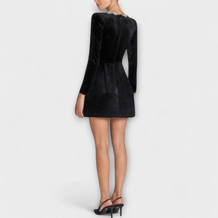 Wren - Robe mini en velours avec ornements