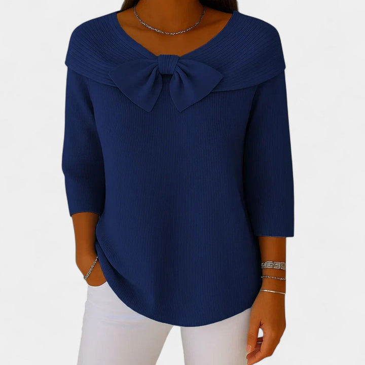 Alenka – Pull en tricot pour femmes avec nœud