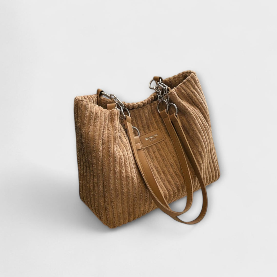 Cécile. - Sac bandoulière en velours côtelé doux