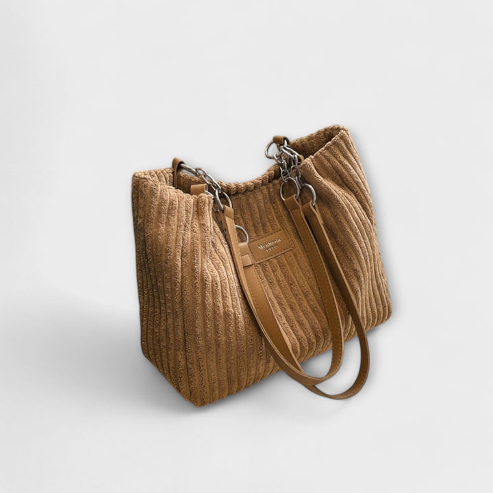 Cécile. - Sac bandoulière en velours côtelé doux