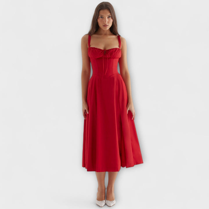 Zipporas - Robe ajustée avec un imprimé floral moderne de printemps