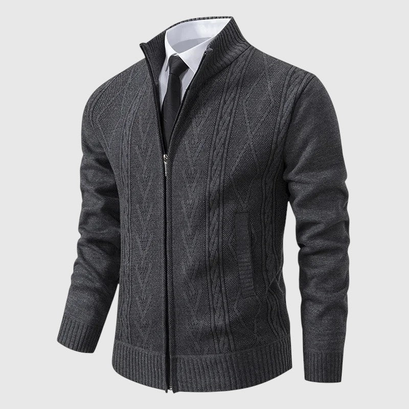 Jakub – Pull en tricot zippé avec col haut