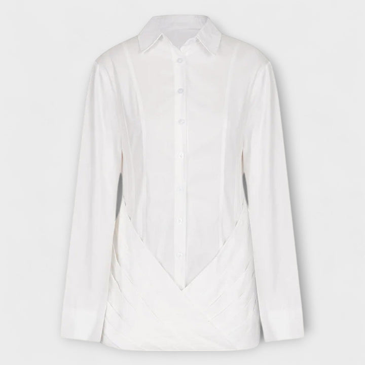 Indie - Robe plissée blanche à manches longues