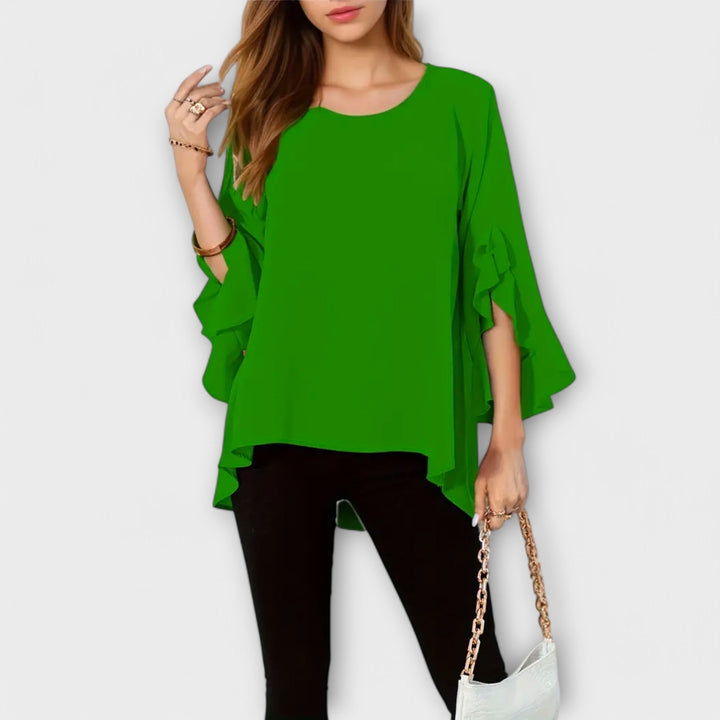 Aria - Blouse printanière parfaite avec décolleté rond