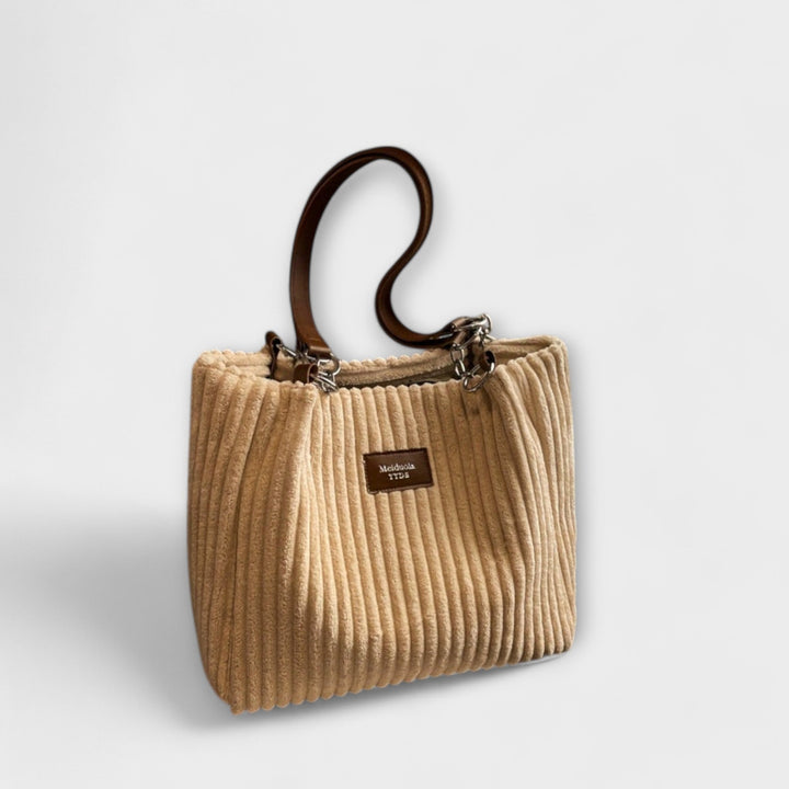 Cécile. - Sac bandoulière en velours côtelé doux