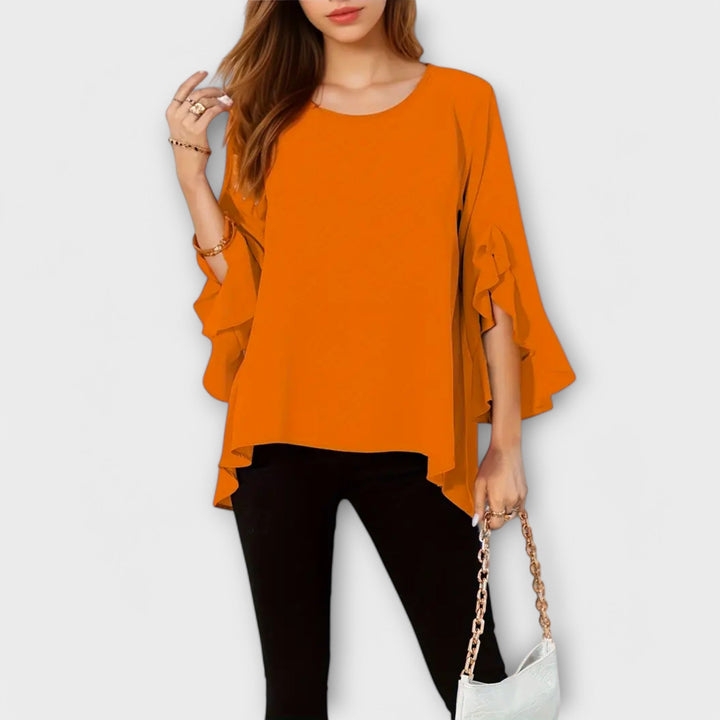 Aria - Blouse printanière parfaite avec décolleté rond