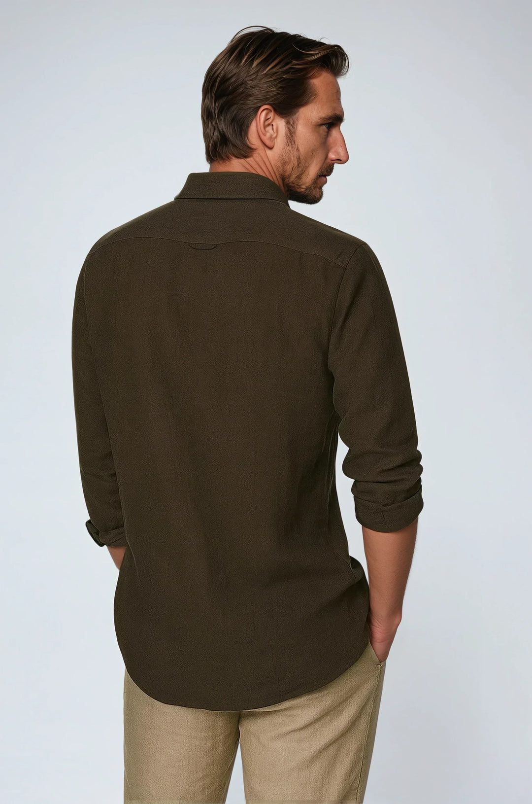 Chemise en Lin Essentielle - Brun Foncé