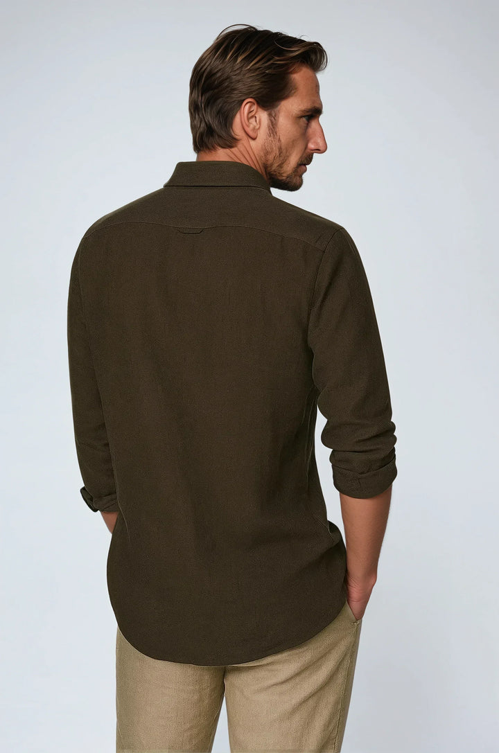 Chemise en Lin Essentielle - Brun Foncé