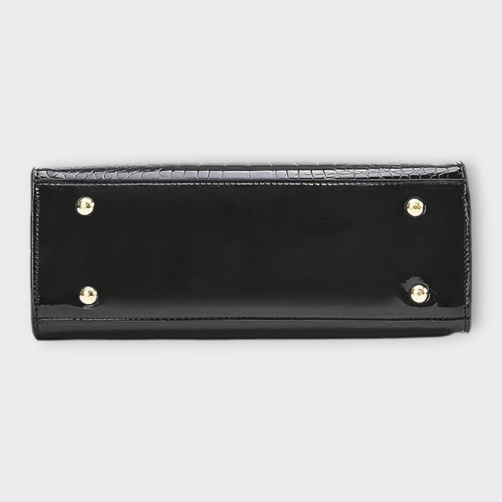 Cécile. - Sac à main brillant avec motif crocodile