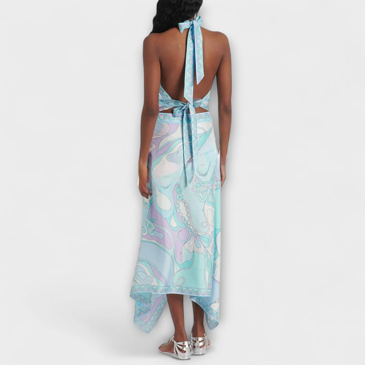Everly - Top halter Sada et jupe midi asymétrique