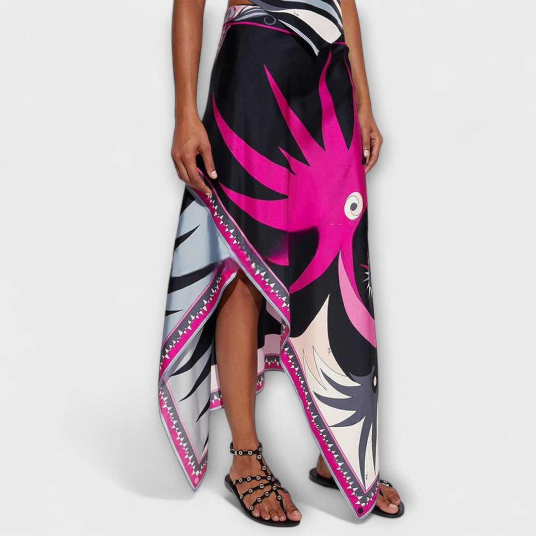 Everly - Top halter Sada et jupe midi asymétrique
