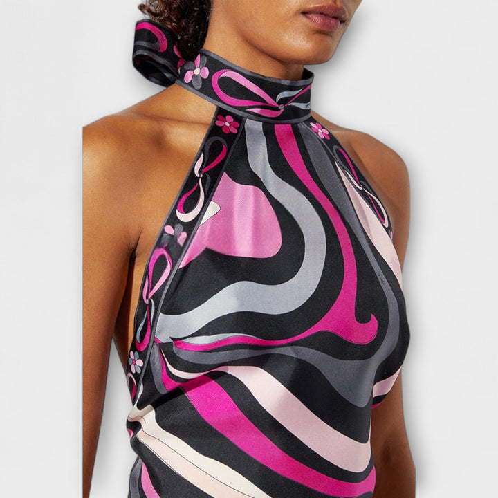Everly - Top halter Sada et jupe midi asymétrique