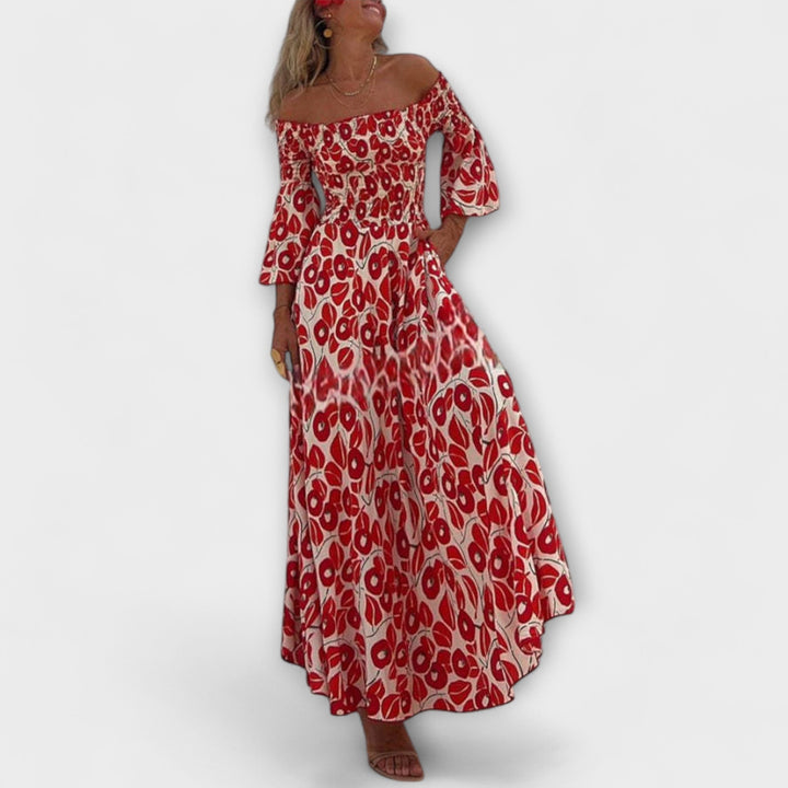 Sienna - Robe maxi à épaules dénudées, idéale pour les vacances