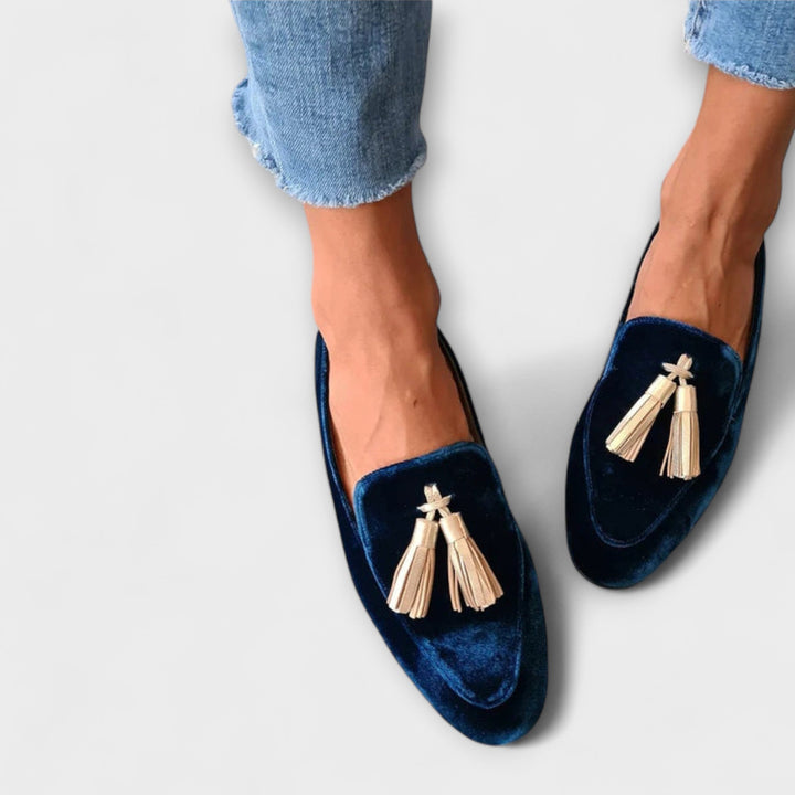 Quinnlyn – Mocassins vintage avec franges