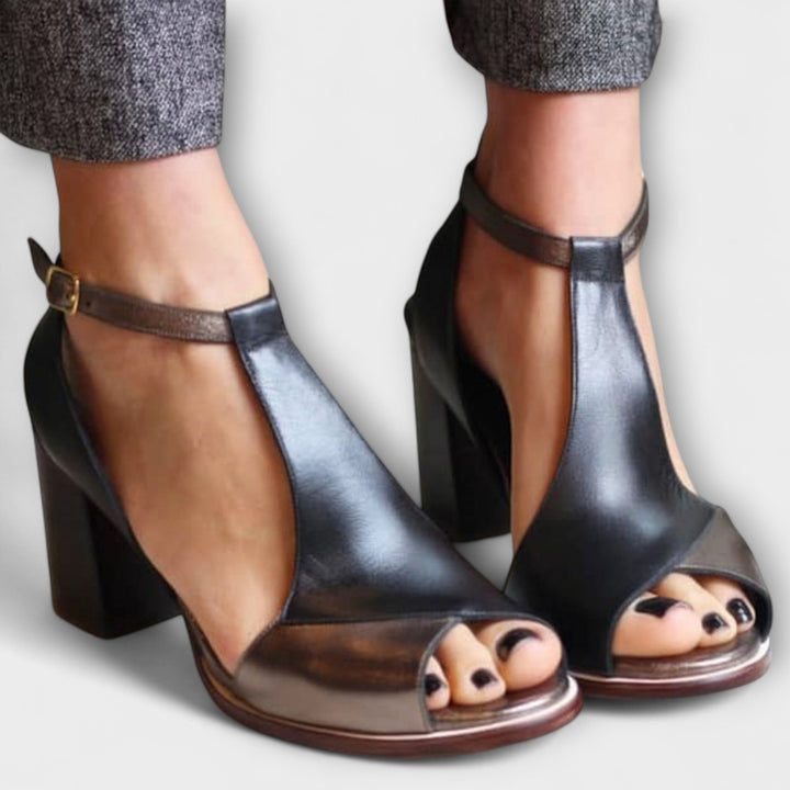 Karolína Sandales en Cuir Sophistiquées à Talons