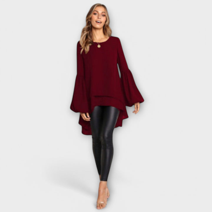 Aria - Blouse printanière parfaite avec décolleté rond