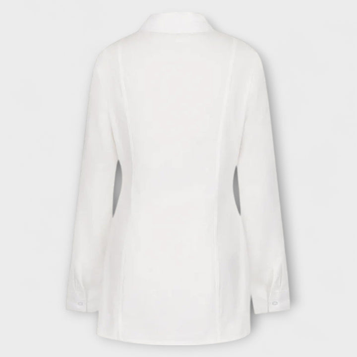 Indie - Robe plissée blanche à manches longues