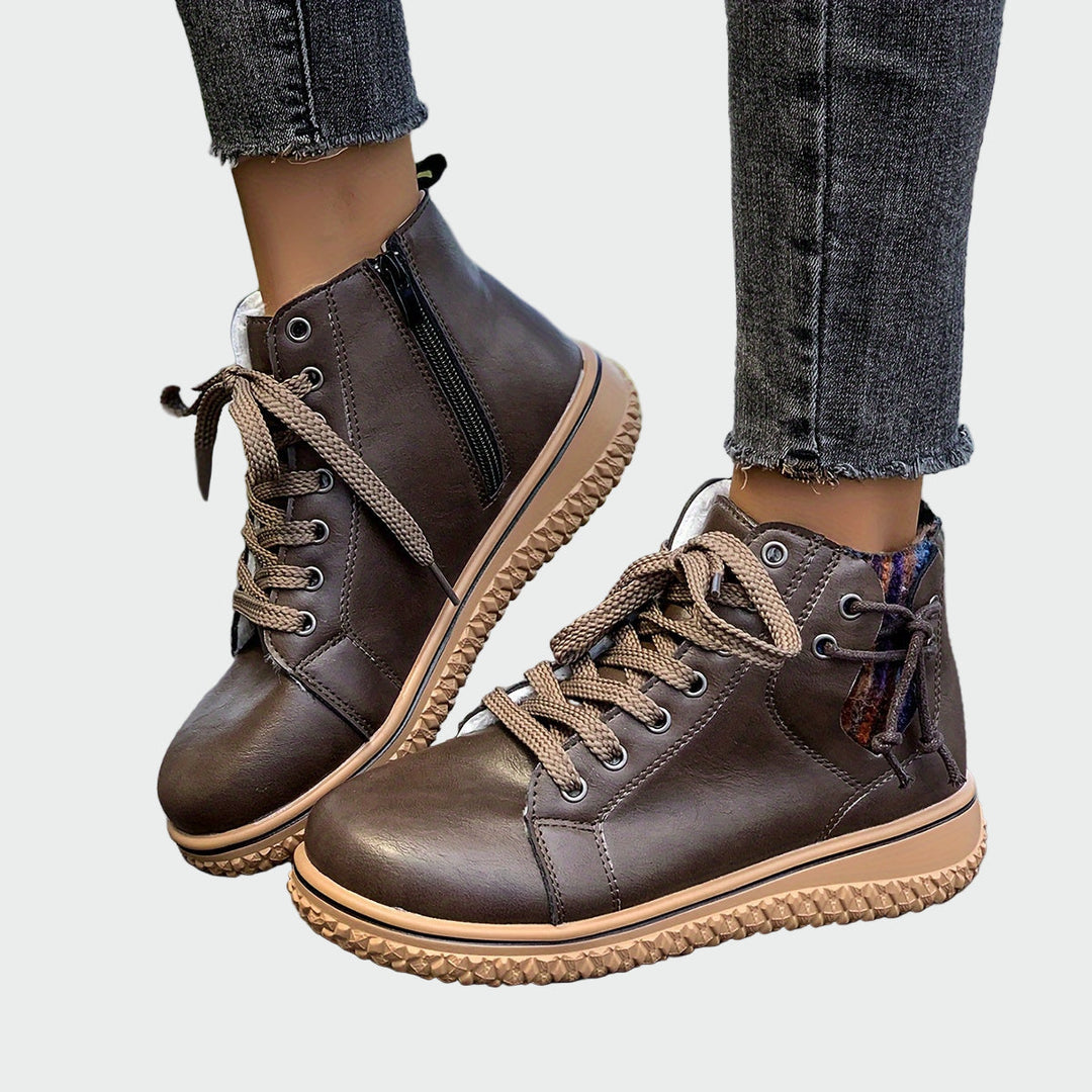 Bottes cheville en cuir orthopédique