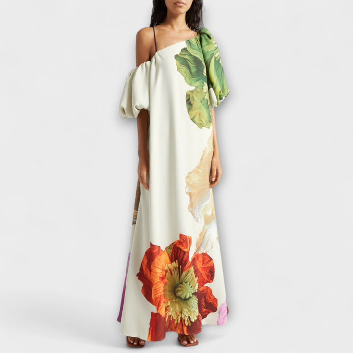 Melodie - Robe maxi asymétrique à fleurs