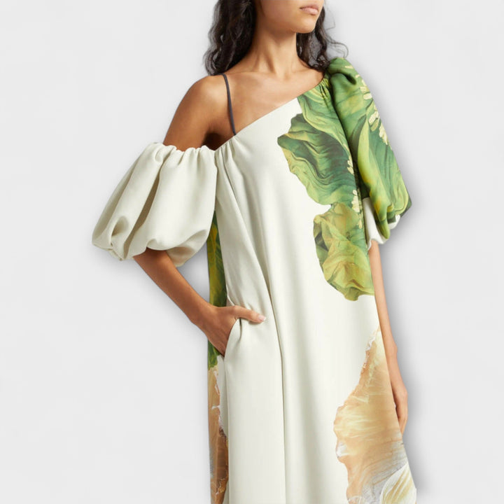 Melodie - Robe maxi asymétrique à fleurs