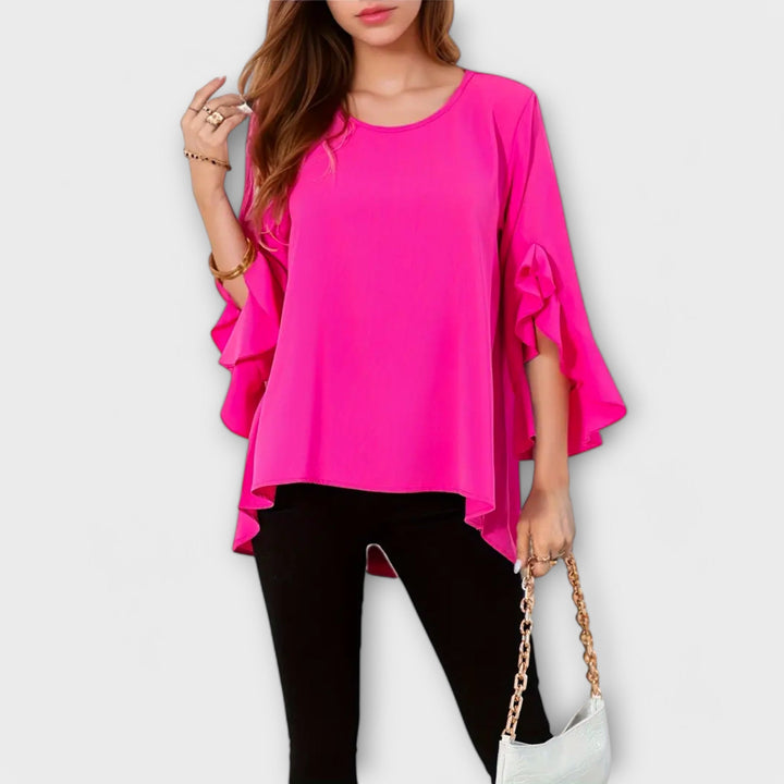 Aria - Blouse printanière parfaite avec décolleté rond