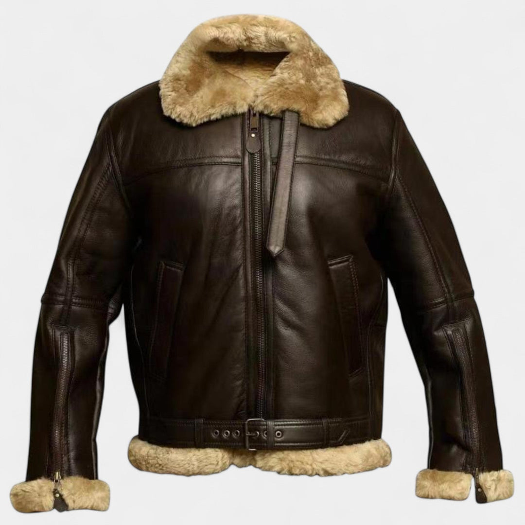 Viktor – Veste en cuir premium avec doublure en peau de mouton