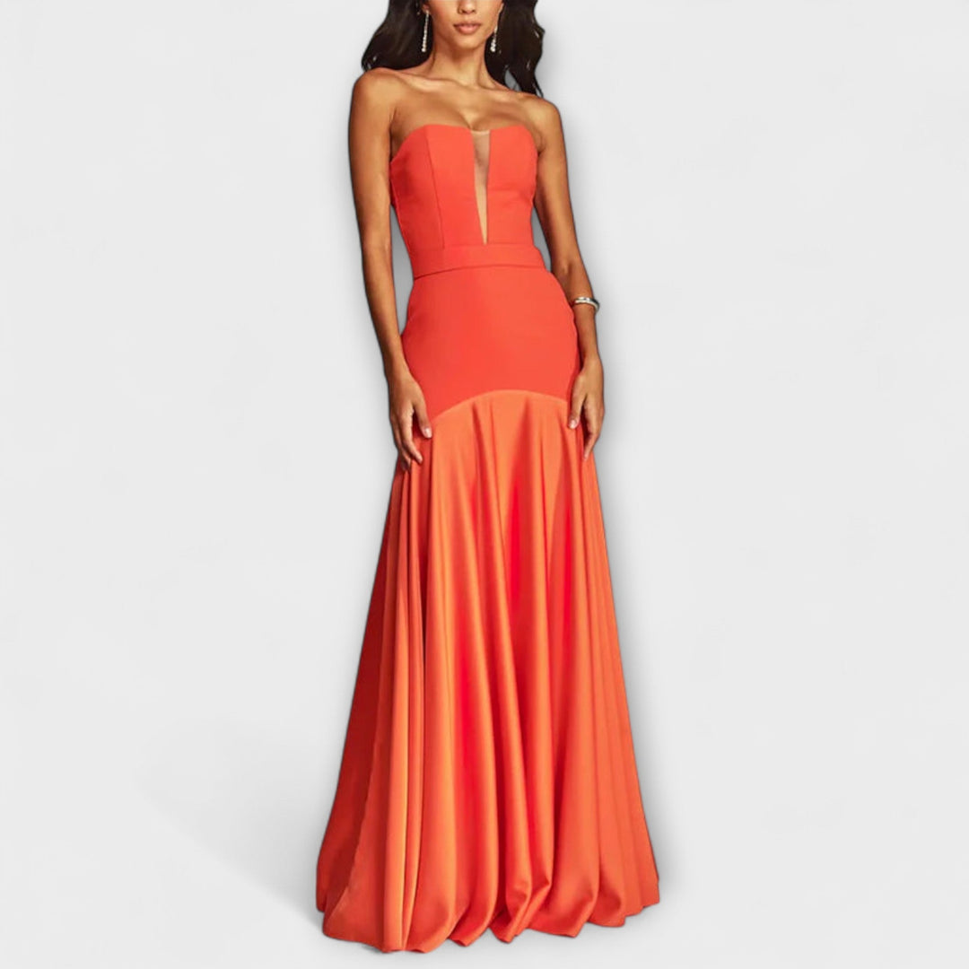 Vada - Robe maxi avec épaules dénudées et décolleté en V